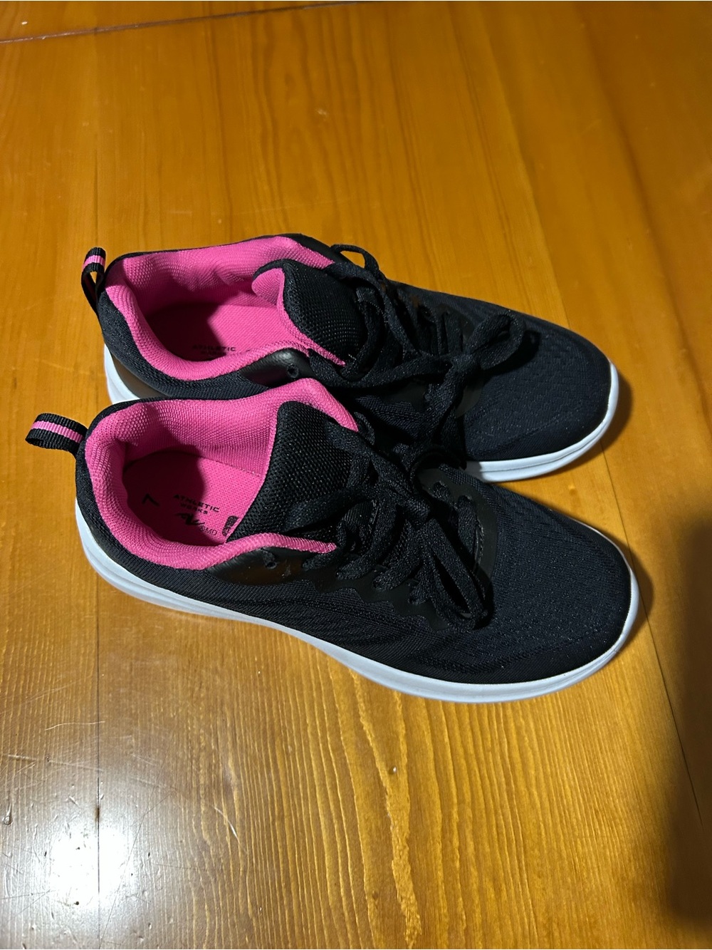 Athletic Works Black Sneakers with Pink Lining
